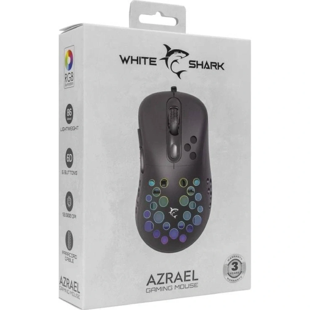 White Shark AZRAEL , herná myš , káblová čierna
