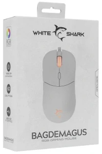 White Shark BAGDEMAGUS , herná myš , káblová, biela