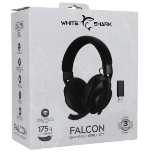 White Shark bezdrôtové herné slúchadlá FALCON čierne