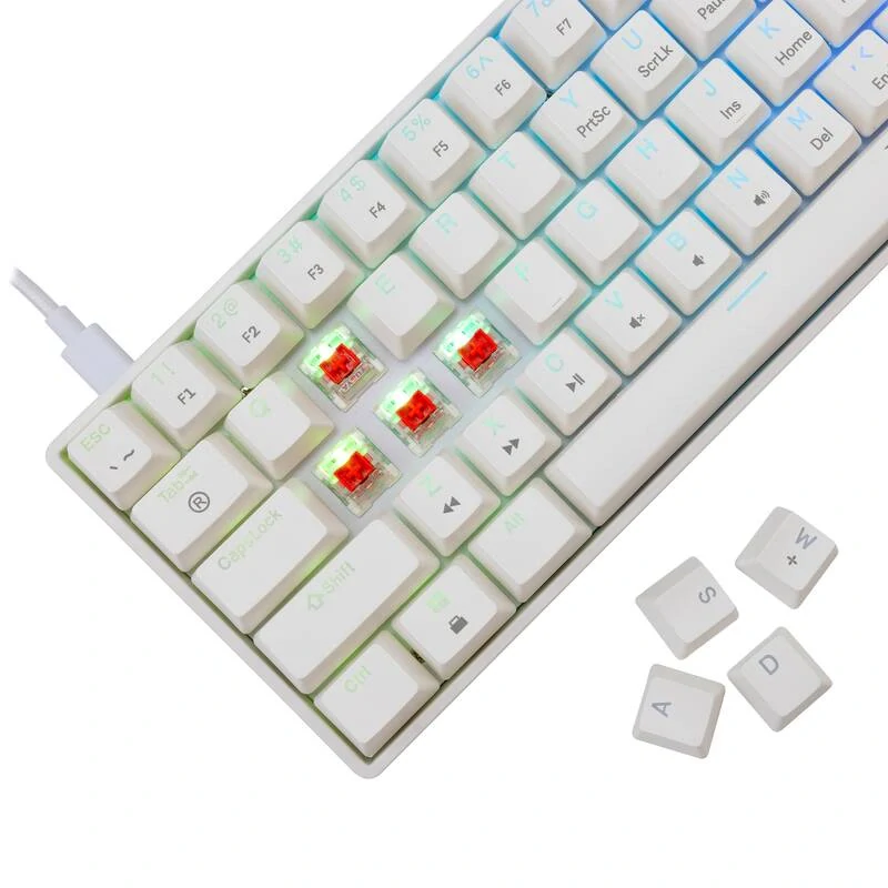 Herná klávesnica White Shark Shinobi 2, biela, káblová