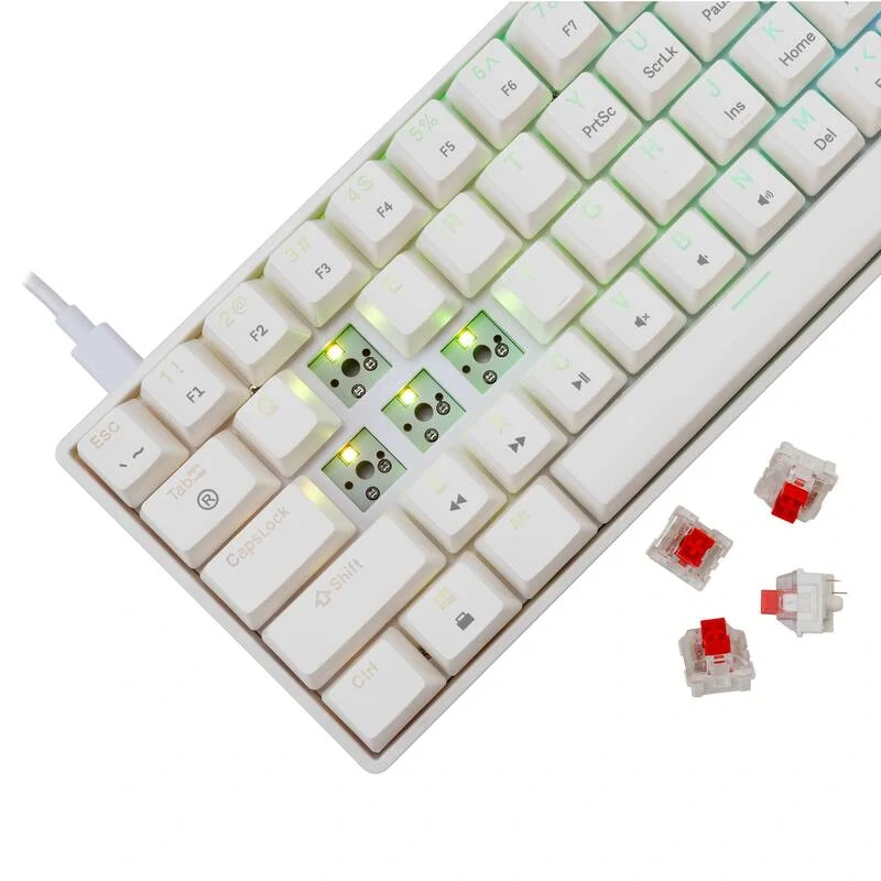 Herná klávesnica White Shark Shinobi 2, biela, káblová